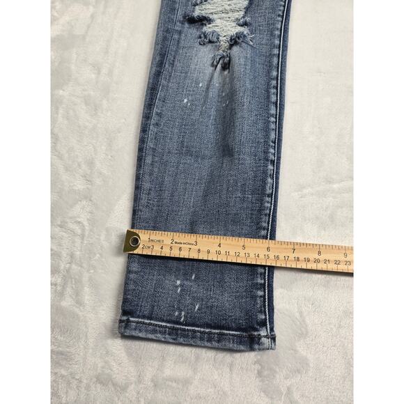 Judy Blue Jean Women 9/29(31x29) Blue Boyfriend Fit High Rise Stretch Distressed - Picture 6 of 8